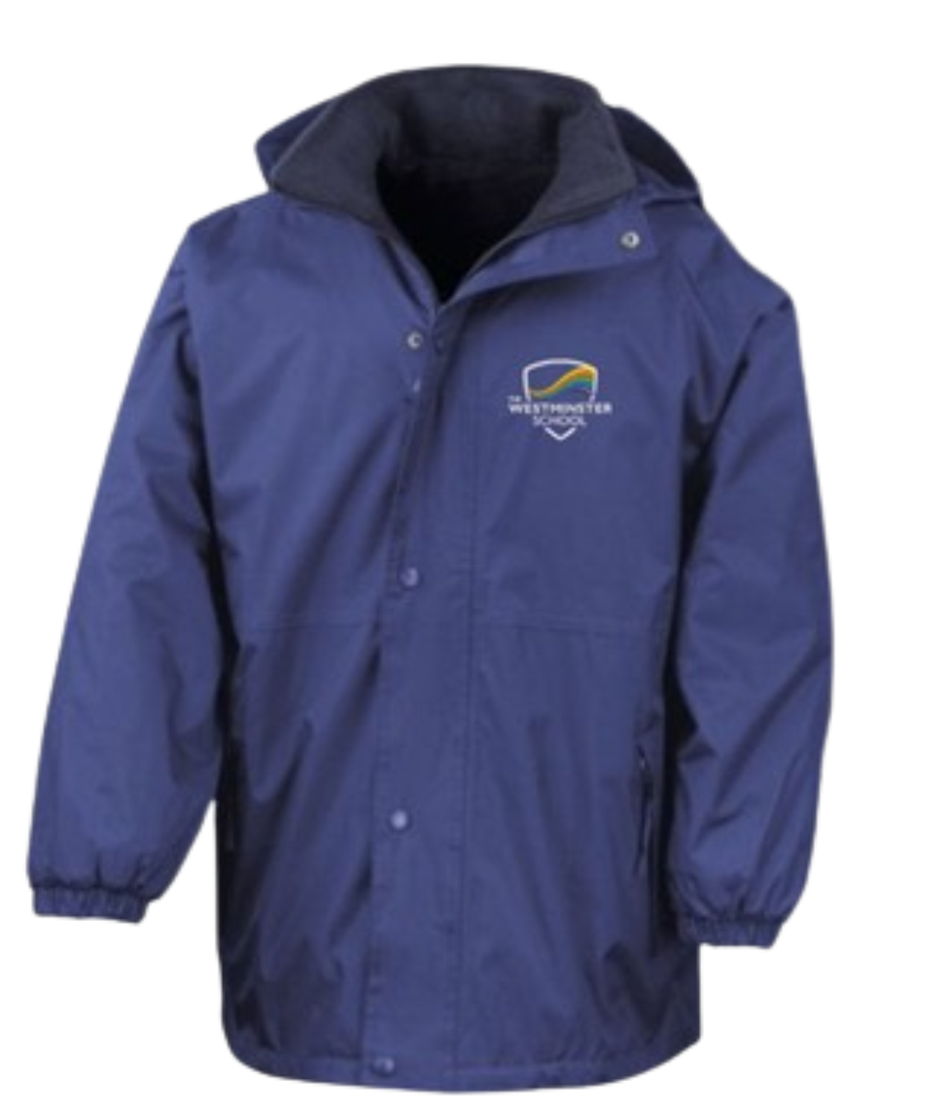 Full zip fastening with Front and back reflectors, Shower proof with Anti-Pill fabric inside, Zip away hood, Inside and outer zipped pockets with phone pocketEmbroidered School logo